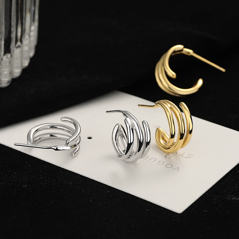 Damen Ohrstecker im modernen Wellen-Design Shop Nory