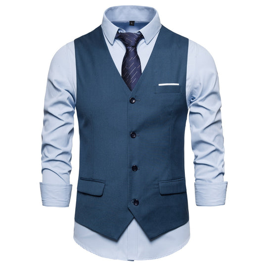 Herren Anzugweste in tailliertem Slim-Fit mit V‑Ausschnitt und Pattentaschen Shop Nory