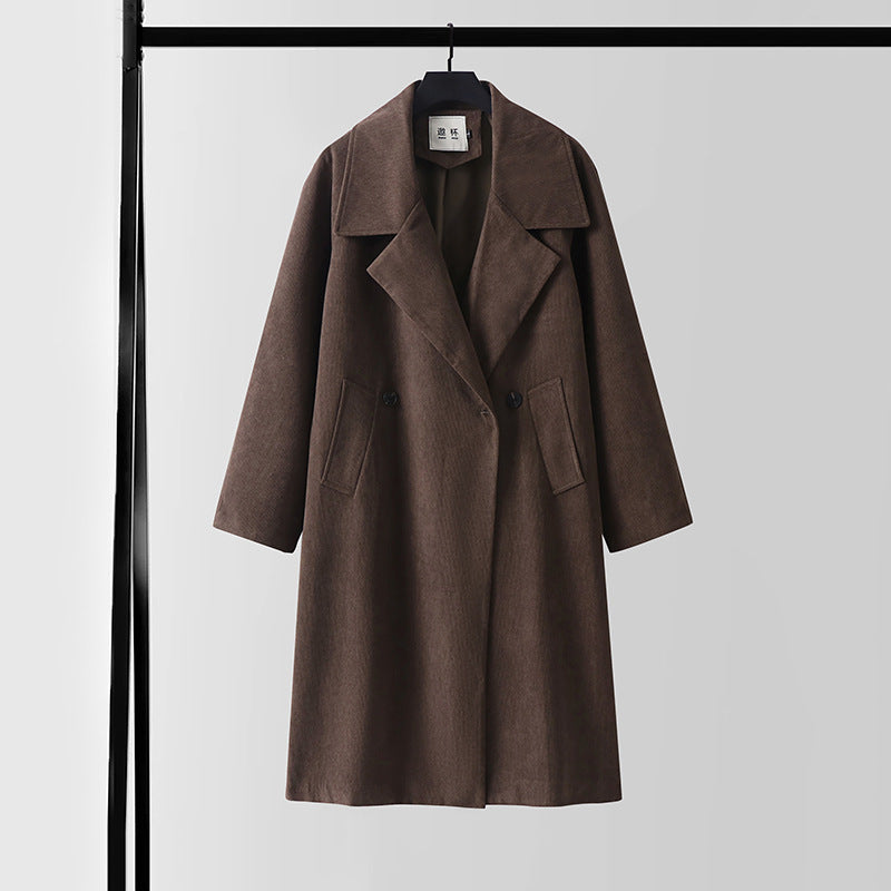 Damen Oversize Wollmix-Mantel mit breitem Revers und verdeckter Doppelknopfleiste Shop Nory