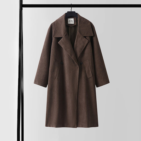 Damen Oversize Wollmix-Mantel mit breitem Revers und verdeckter Doppelknopfleiste Shop Nory