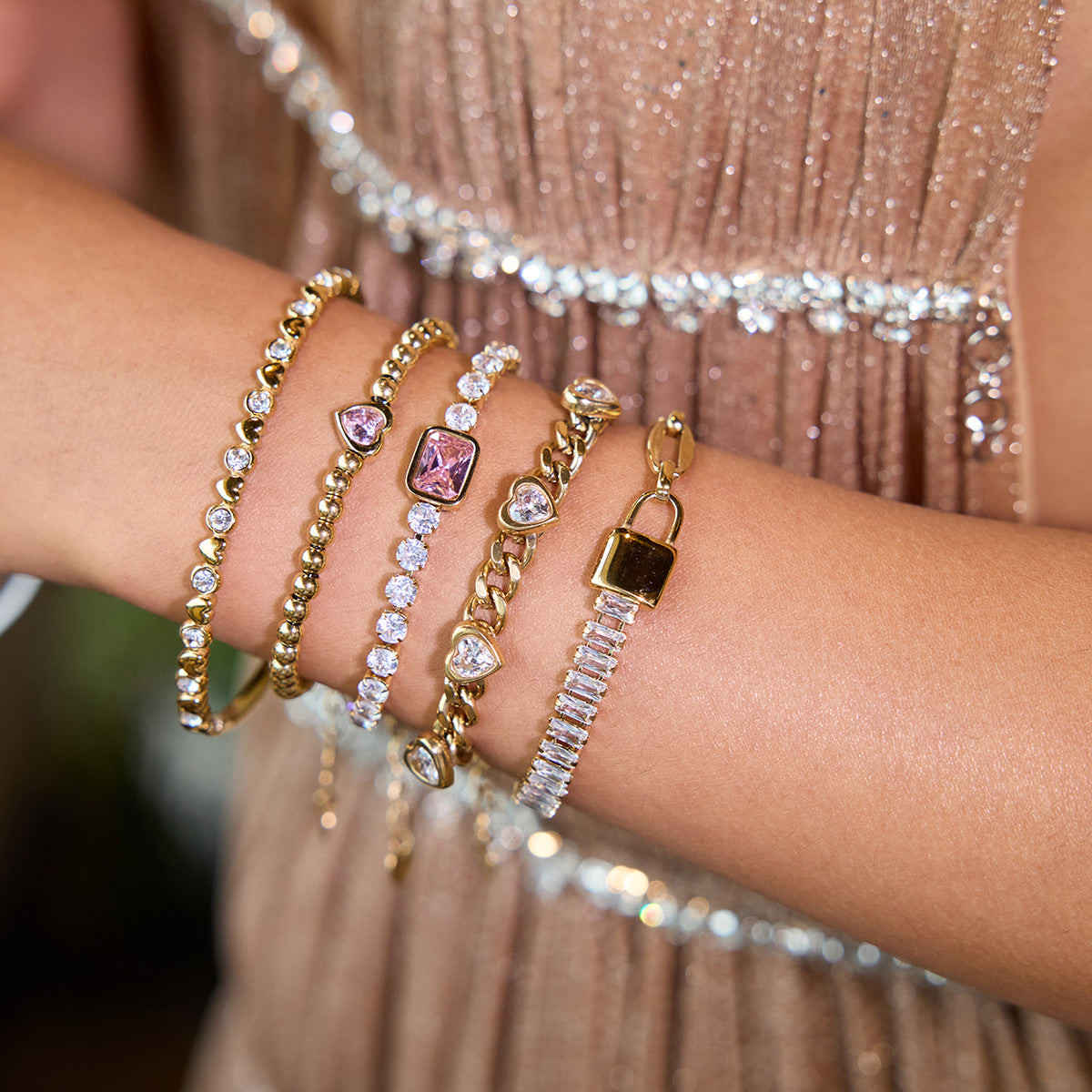 Damen Armband mit funkelnden Zirkonia und wasserfestem, hypoallergenem Design Shop Nory