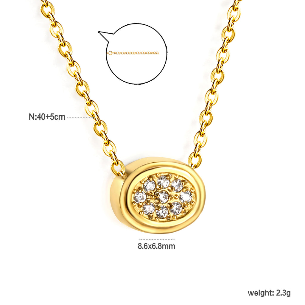 Damen elegante Halskette mit brillantem quadratischem Zirkonia-Anhänger Shop Nory