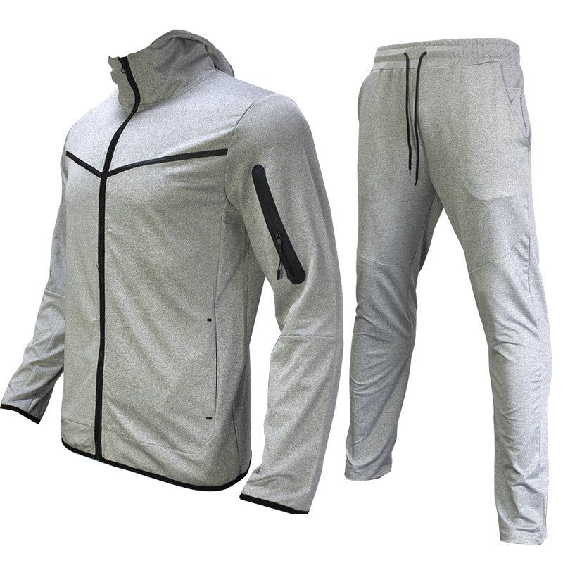 Herren sportliches Hoodie-Set mit atmungsaktiven Eigenschaften und modernen Kontrastdetails