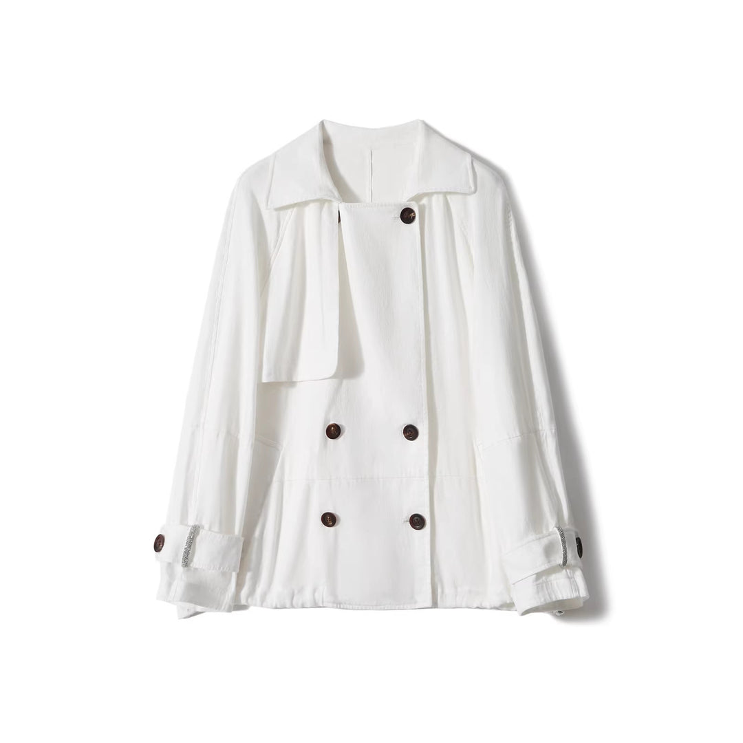 Damen Modische Übergangsjacke mit doppelter Knopfleiste Shop Nory