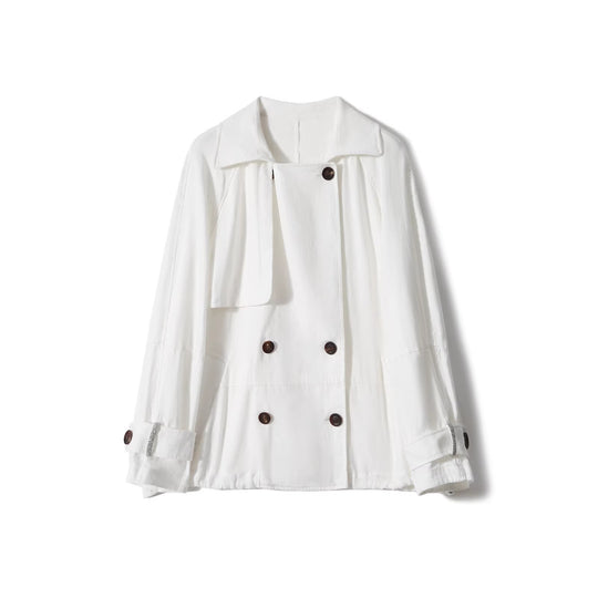 Damen Modische Übergangsjacke mit doppelter Knopfleiste Shop Nory
