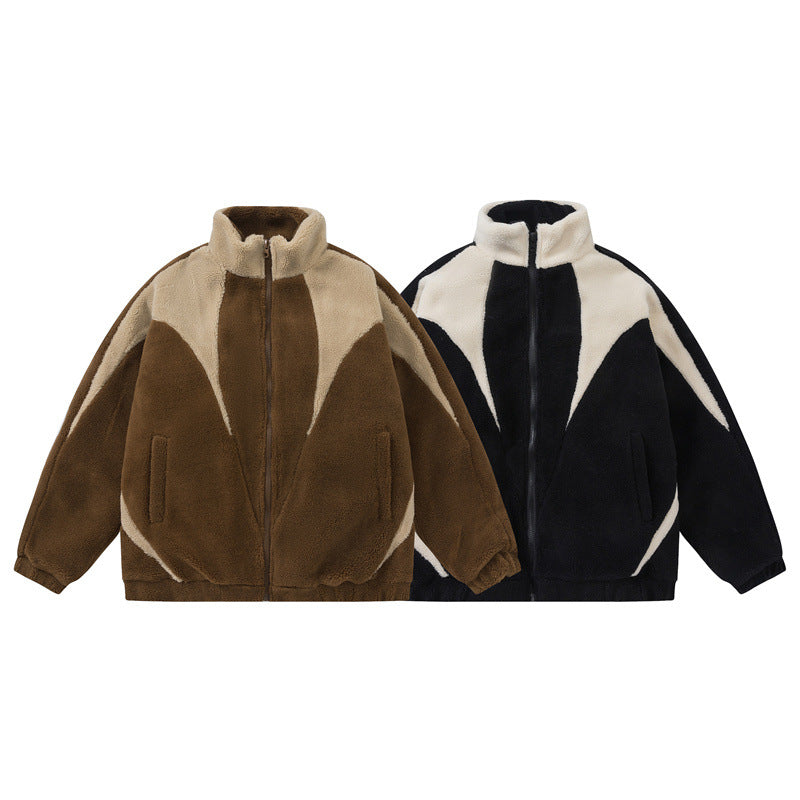 Unisex Oversize Teddy-Fleecejacke mit hohem Stehkragen Shop Nory