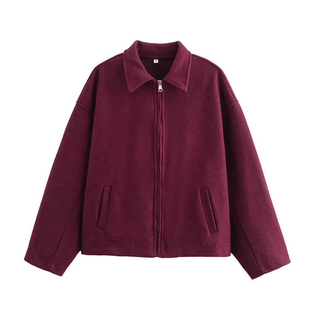 Damen Übergangsjacke im lässigen Oversized-Stil mit praktischen Eingrifftaschen und Stehkragen Shopnory