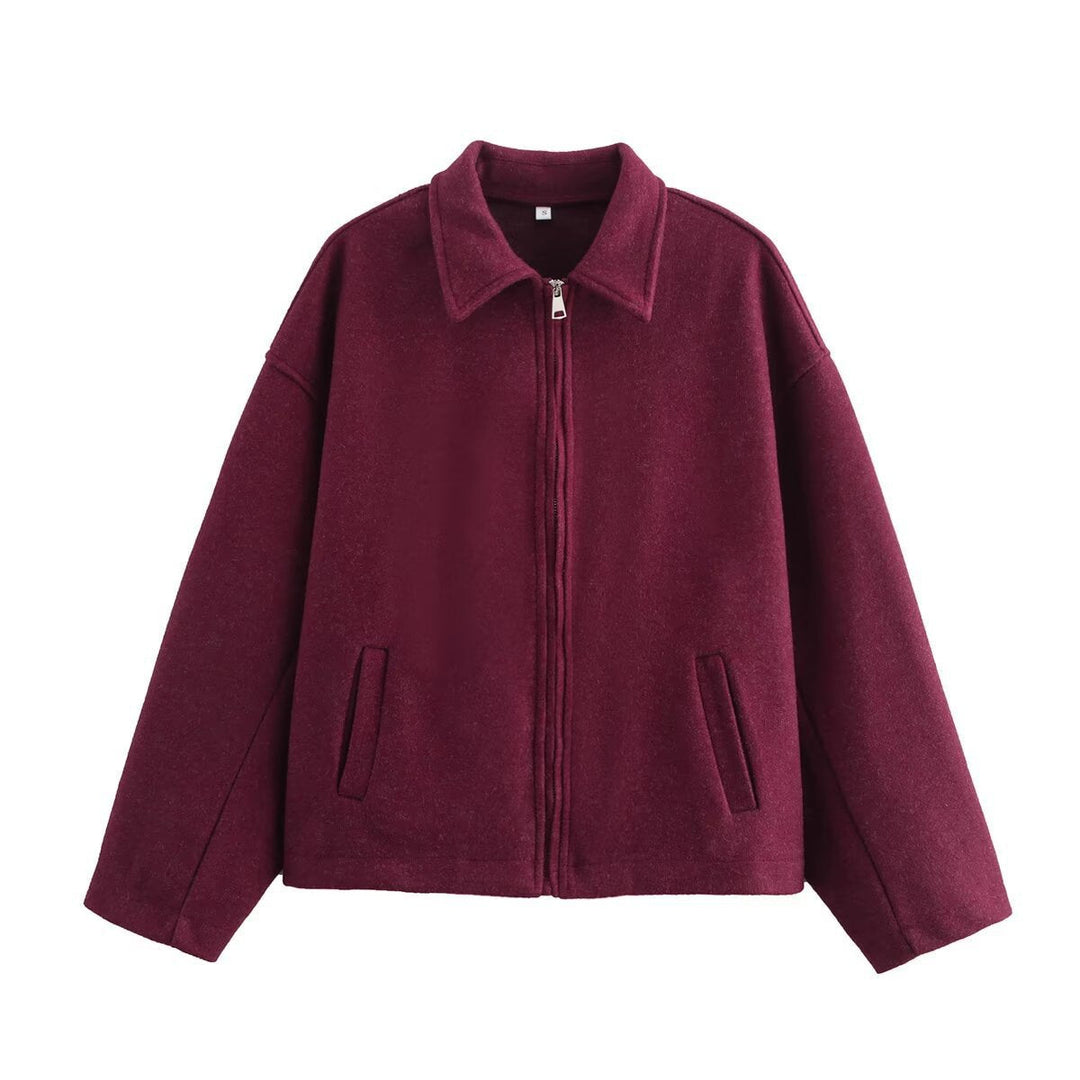 Damen Übergangsjacke im lässigen Oversized-Stil mit praktischen Eingrifftaschen und Stehkragen Shopnory