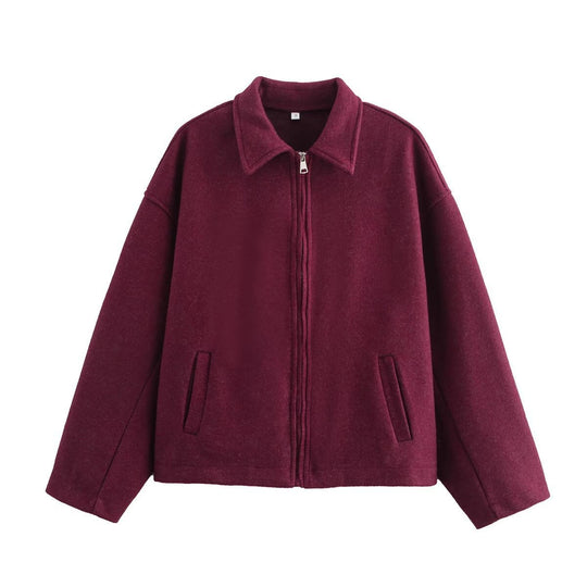 Damen Übergangsjacke im lässigen Oversized-Stil mit praktischen Eingrifftaschen und Stehkragen Shopnory
