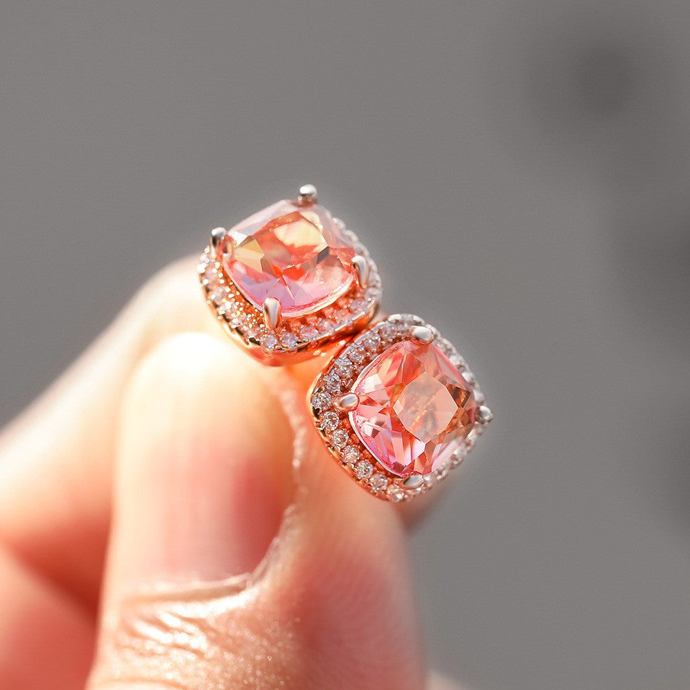 Damen Ring mit funkelnden pinken Kristallen und Zirkonia Shop Nory