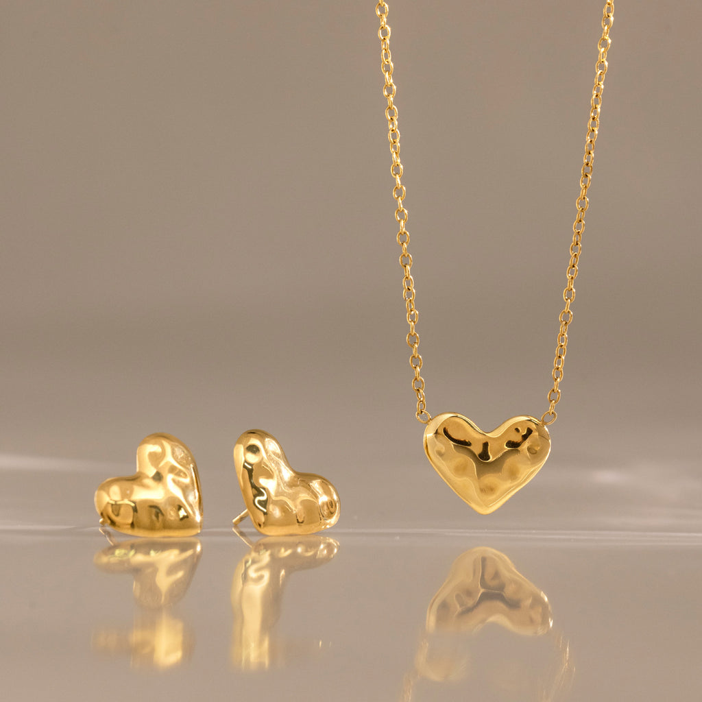 Damen Ohrringe im eleganten Herzdesign aus hypoallergenem Edelstahl Shop Nory