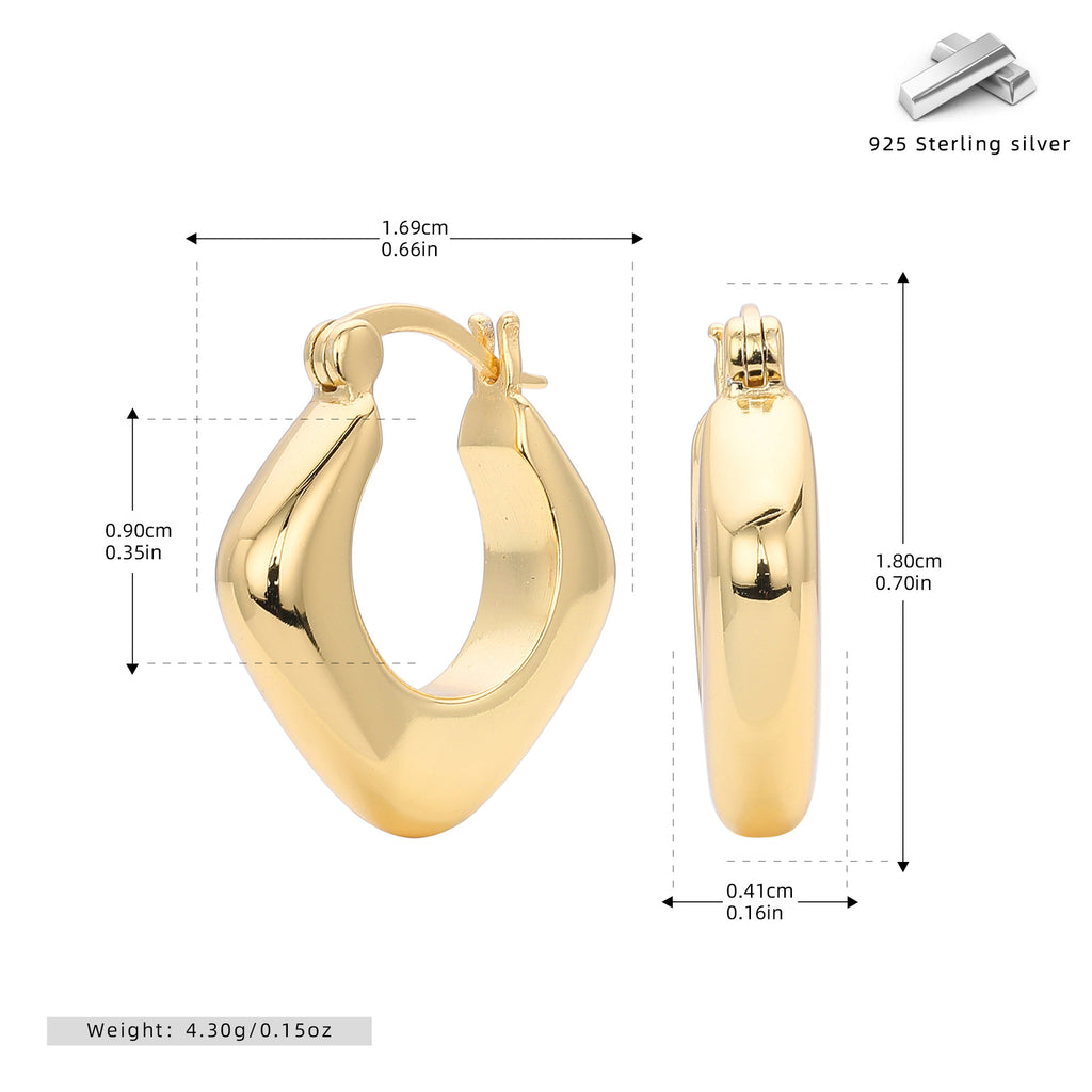 Damen Creolen aus hochwertigem 925 Sterlingsilber mit elegantem goldfarbigen Finish Shop Nory