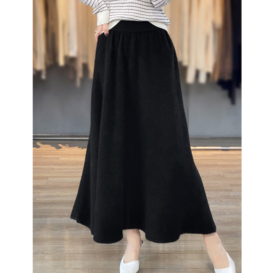 Damen Midirock aus gestricktem Wollmix mit ausgestellter A‑Linie Shop Nory