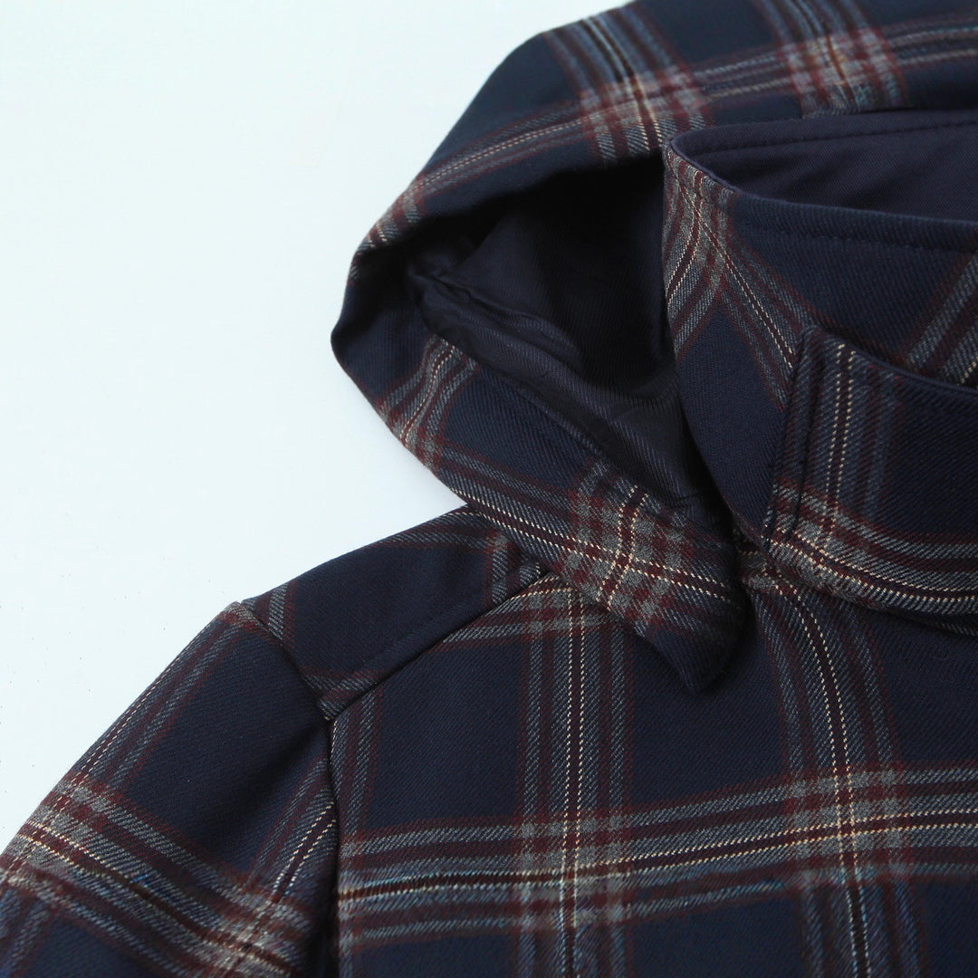 Damen Kurzjacke im Boxy‑Schnitt mit großem Hemdkragen und Karomuster Shop Nory