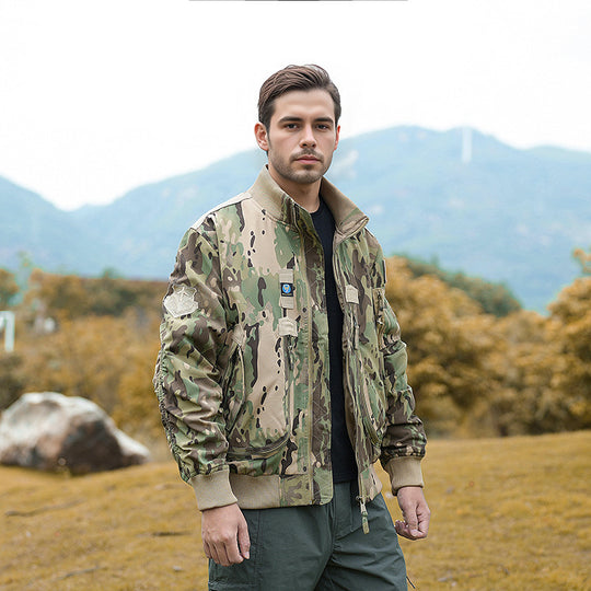 Herren Bomberjacke Pilotenstil leicht wattiert mit Zwei‑Wege‑Reißverschluss und Ärmeltasche Shop Nory