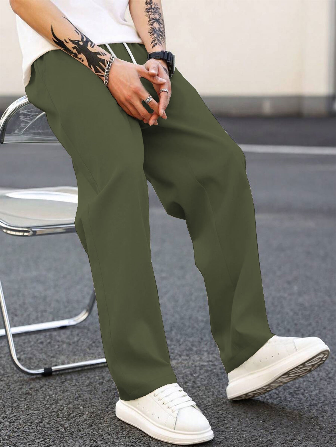 Herren modische Freizeithose mit weiter Passform und elastischem Bund ShopNory