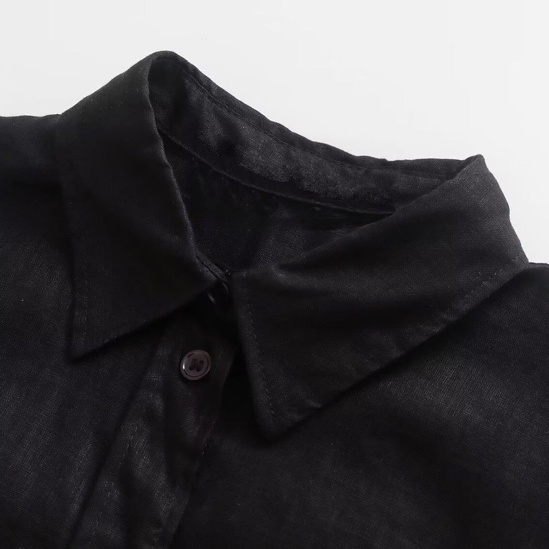 Damen Oversize-Hemdbluse mit verlängertem Rückenteil, kastigem Schnitt und durchgehender Knopfleiste Shop Nory