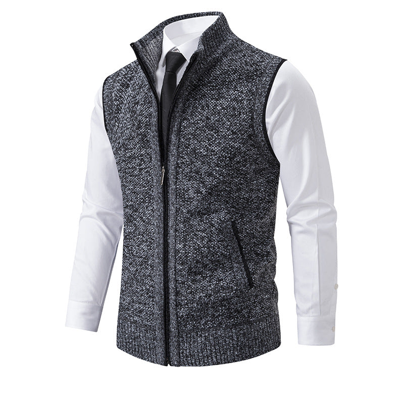 Herren Strickweste mit Reißverschluss und strukturiertem Design