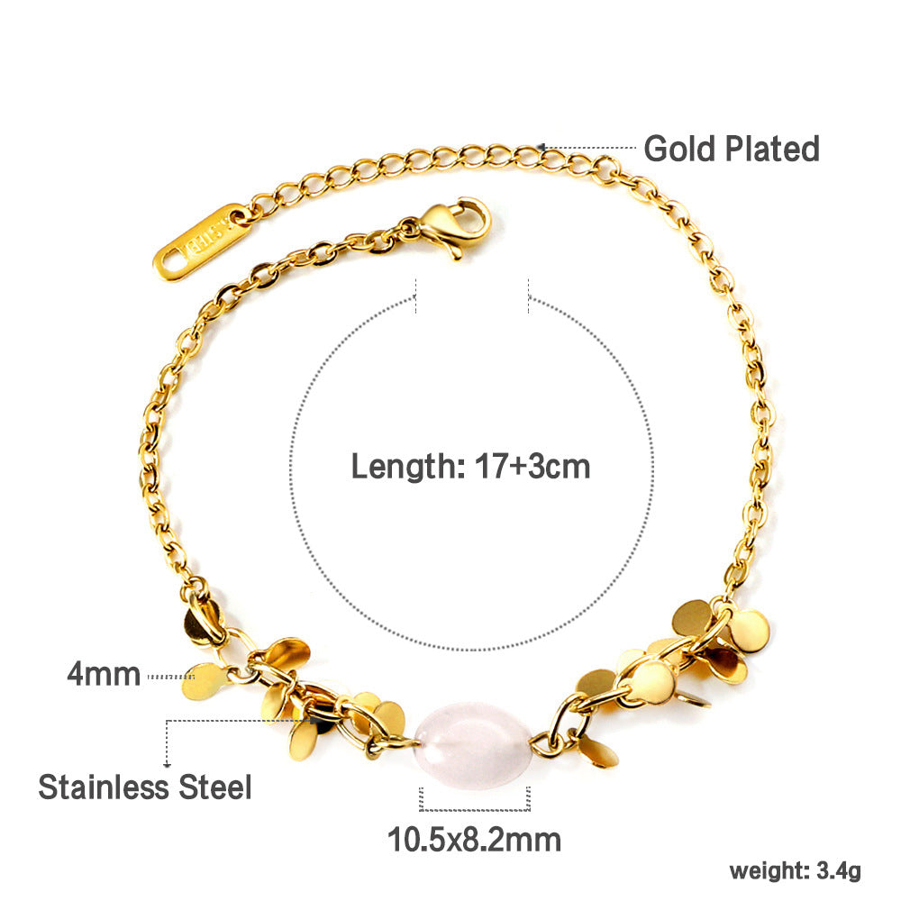 Damen zartes Armband mit goldplattierten Elementen und exquisite Perlenakzent Shop Nory