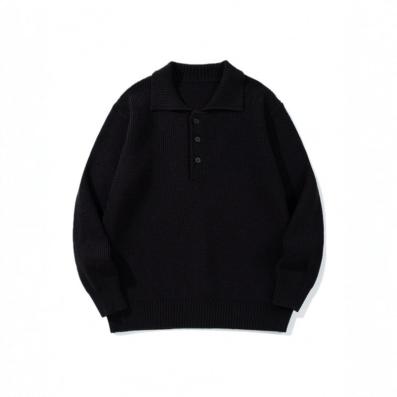 Herren Feinstrick-Polo-Pullover mit Hemdkragen, Knopfleiste und geripptem Saum Shop Nory