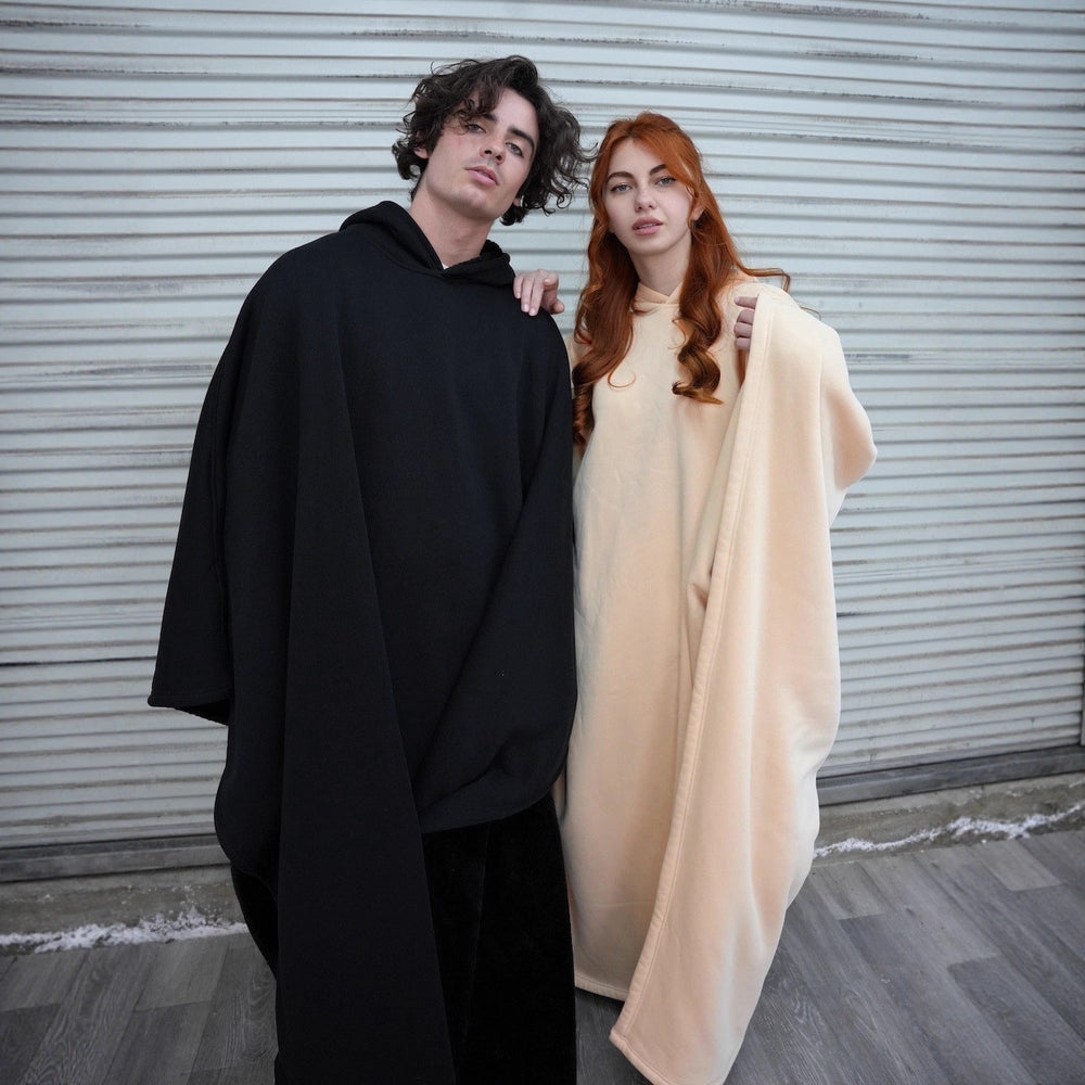 Unisex nan Kapuzen-Poncho Kuscheldecke mit weichem Futter und großzügigem Oversize-Schnitt Shop Nory