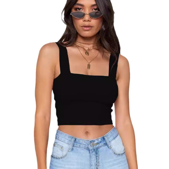 Damen Figurbetontes Crop-Top mit breiten Trägern