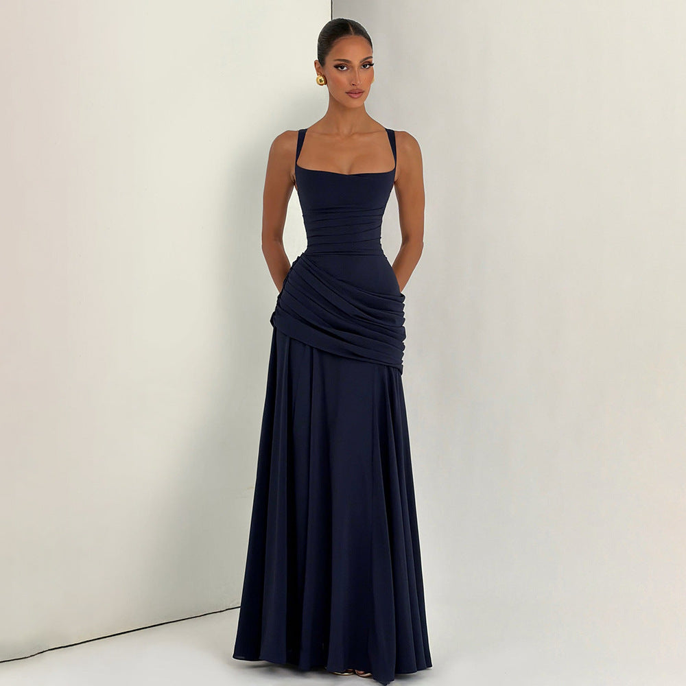 Damen Elegantes Abendkleid mit Off-Shoulder-Design und Fließendem Cape