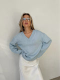 Damen V-Ausschnitt Pullover aus weichem Strick