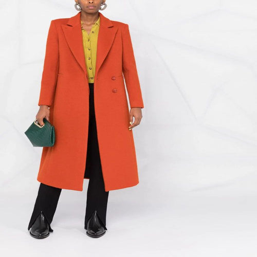Damen Maxilanger Wollmix-Longcoat mit schlanker Nahtführung und verdeckten Eingrifftaschen Shop Nory