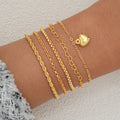 Damen Armband-Set mit filigranen goldfarbenen Ketten und Herzanhänger Shop Nory