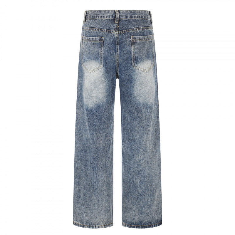 Damen Highwaist Weite-Jeans im Wide‑Leg-Schnitt mit Used‑Effekt und heller Kniebleiche Shop Nory