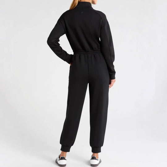 Damen Modischer Jumpsuit mit Stehkragen und Kordelzug