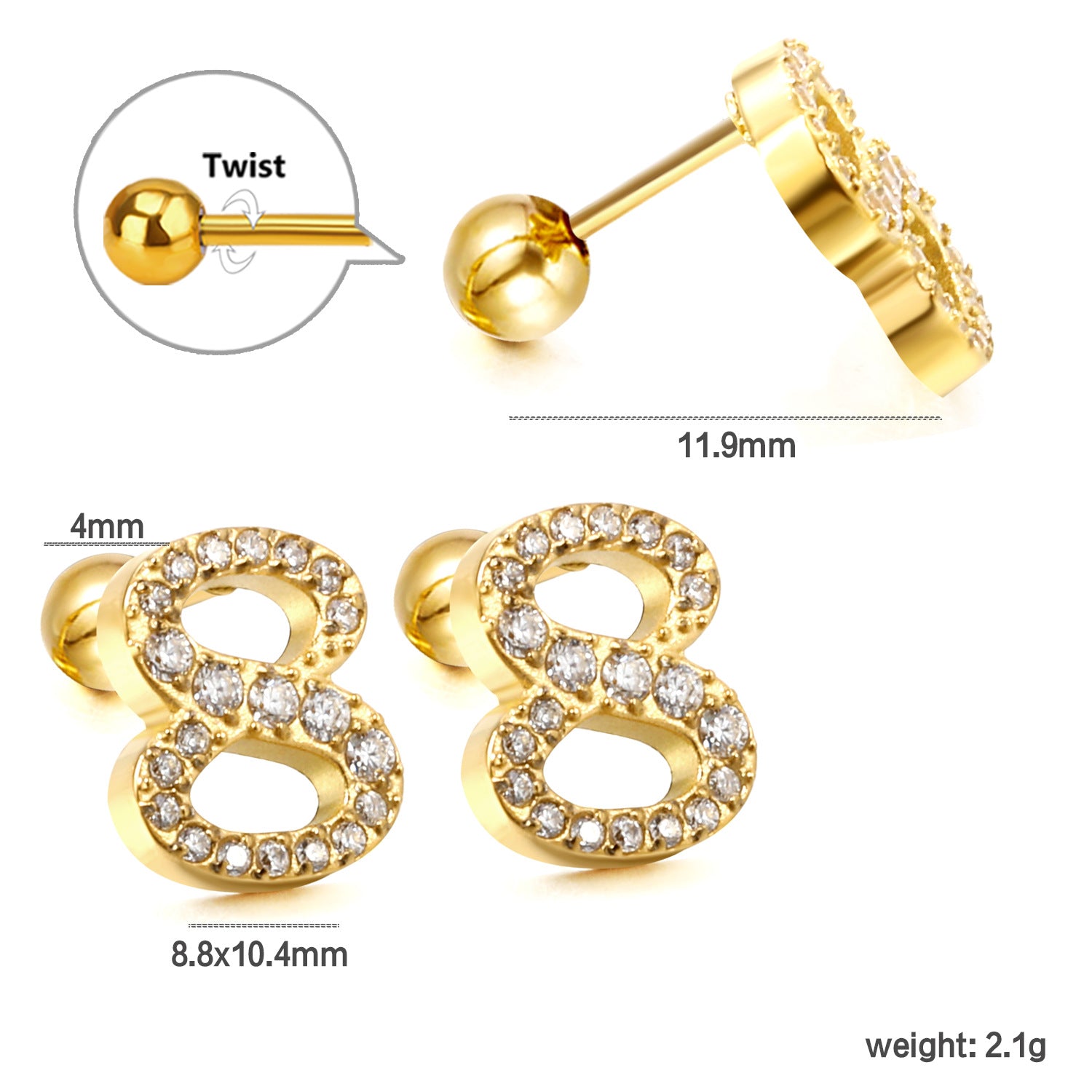 Damen Ohrstecker mit funkelndem Kristall und elegantem Design Shop Nory