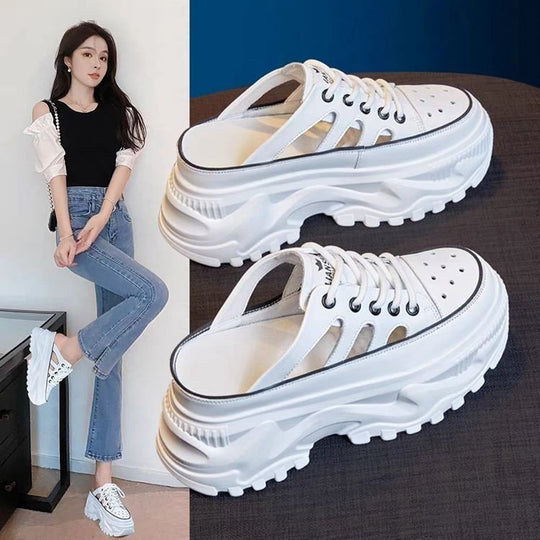 Damen Plateau-Sneaker mit luftdurchlässigem Mesh-Obermaterial und dämpfender Sohle