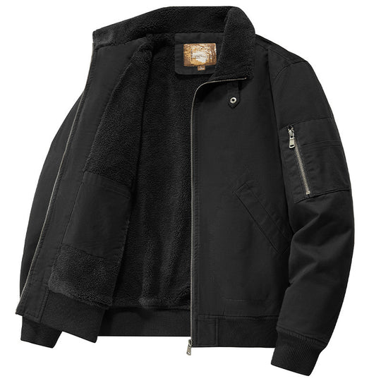 Herren Teddygefütterte Pilot-Bomberjacke mit Sherpa-Innenfutter und Ärmeltasche Shop Nory