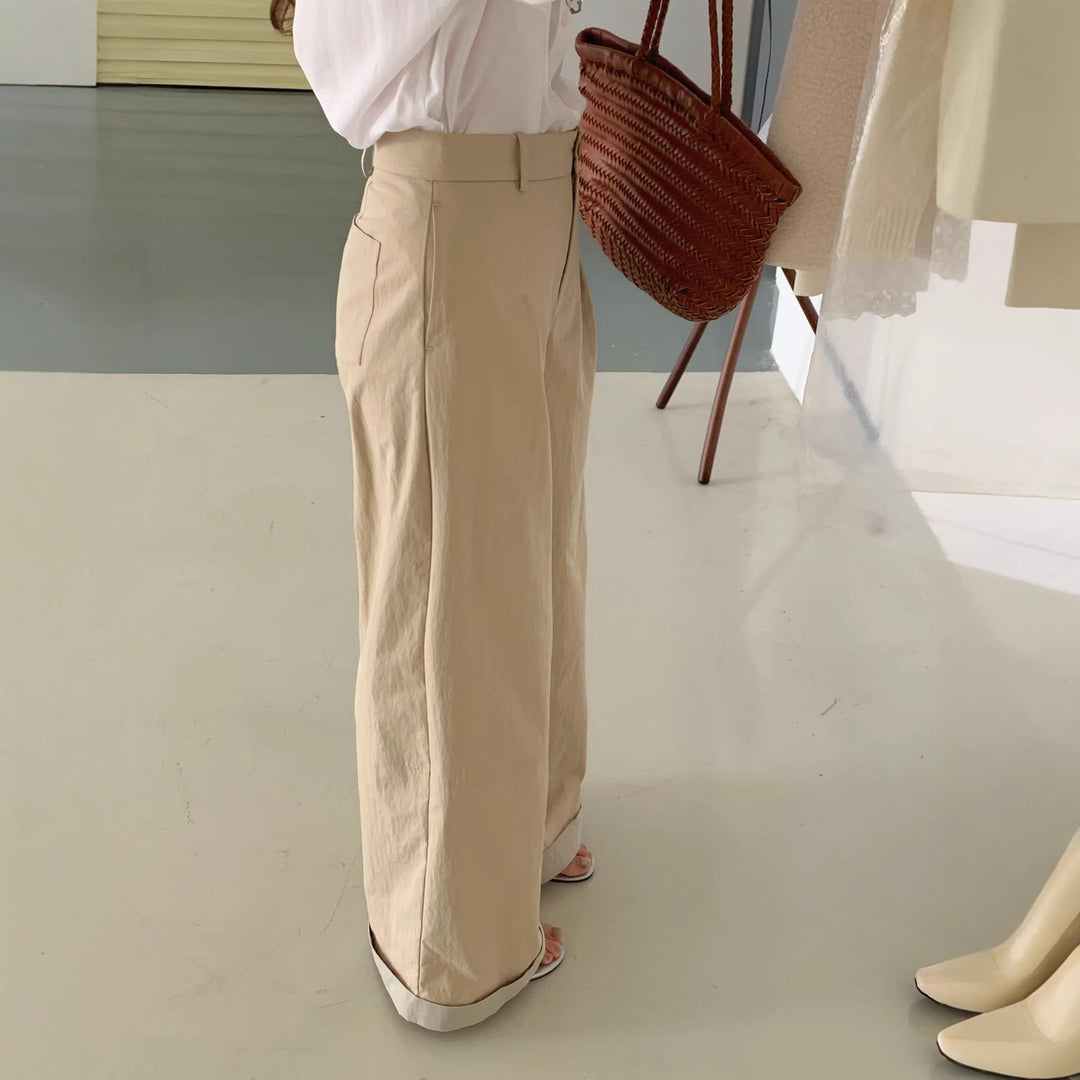 Damen Modische Chinohose mit weitem Schnitt Shop Nory