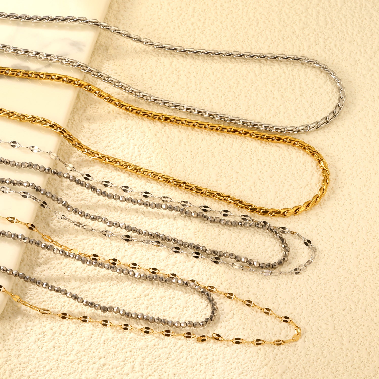 Damen Edelstahl Halskette mit geflochtenem Design Shop Nory