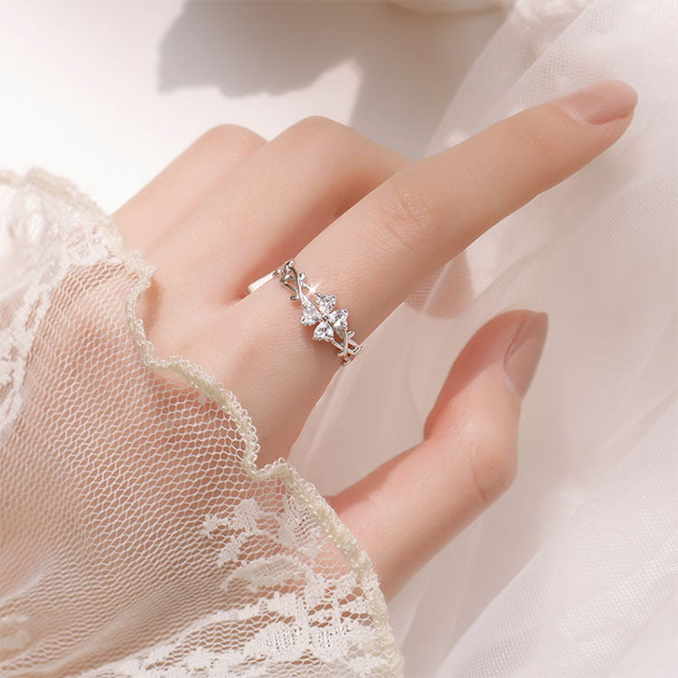 Damen eleganter Ring im filigranen Pflanzenmotiv Shop Nory