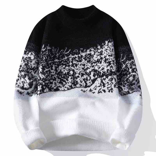 Unisex Oversized Strickpullover mit Jacquardstruktur und Rundhalsausschnitt Shop Nory