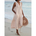 Damen Sommerliches Leinenkleid