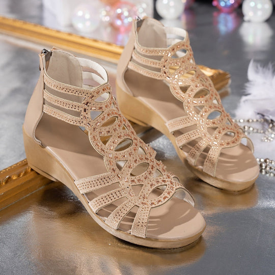 Damen Elegante Plateau-Sandalen mit modischen Riemen Shopnory