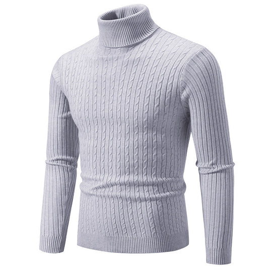 Herren nan taillierter Rollkragenpullover aus feinem Feinstrick mit geripptem Kragen