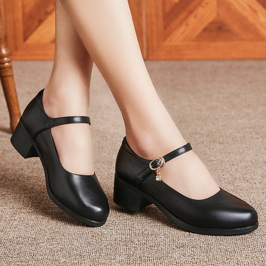 Damen Mary Jane Schuhe mit bequemem Blockabsatz und modischem Riemchen