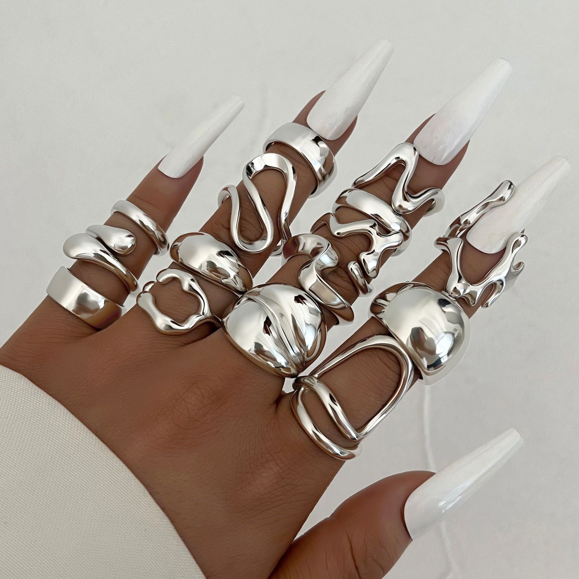 Damen Ring-Set mit organischem, skulpturalem Design Shop Nory