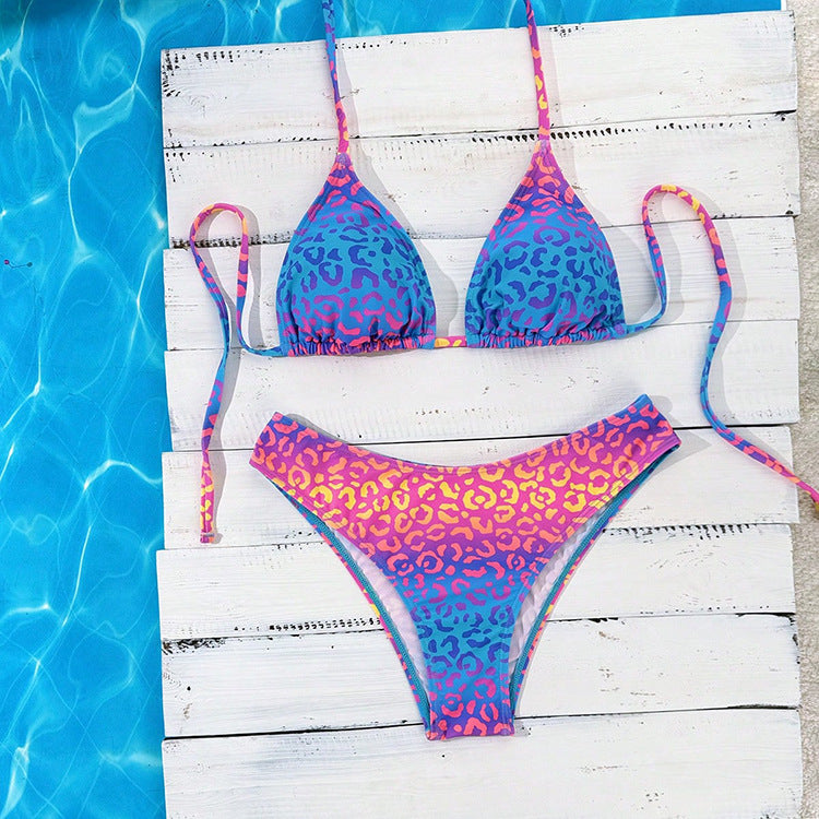Damen Triangel-Bikini mit dekorativen Punkten Shopnory