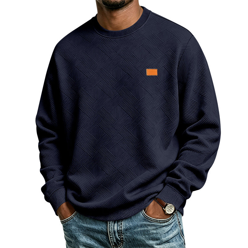 Herren strukturiertes Rundhals-Sweatshirt aus Feinstrick mit gewebter Struktur Shop Nory