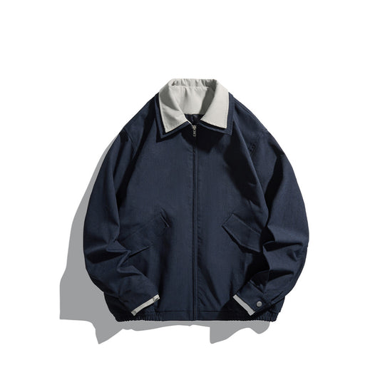 Herren Kurzjacke im Boxy‑Cut aus robustem Canvas mit kontrastierendem Umlegekragen Shop Nory