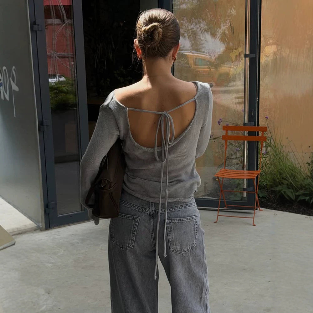 Damen Grobstrick-Pullover mit weitem U-Boot-Ausschnitt & extraweiten Trompetenärmeln Shop Nory