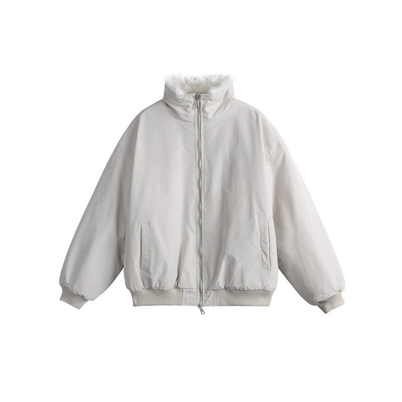 Damen Kurze Boxy-Steppjacke mit hohem Schalkragen, Teddykragen und elastischen Rippbündchen Shop Nory