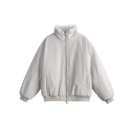 Damen Kurze Boxy-Steppjacke mit hohem Schalkragen, Teddykragen und elastischen Rippbündchen Shop Nory